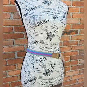 New Vibrant Pastel D-Ring Canvas| Faux Leather| Adjustable Lightweight Belt.